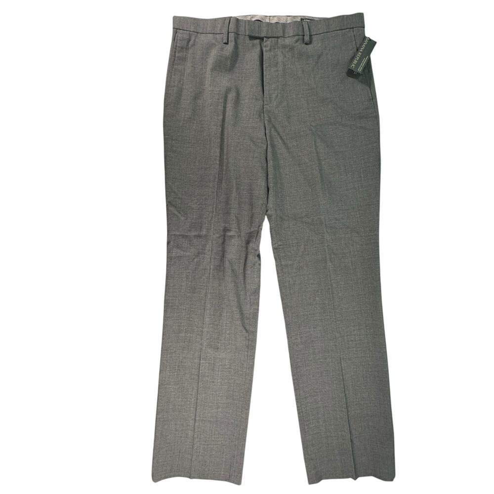 Banana Republic Performance Wool Dress Pants Mens 36x34 Slim Fit‎ Gray NEW